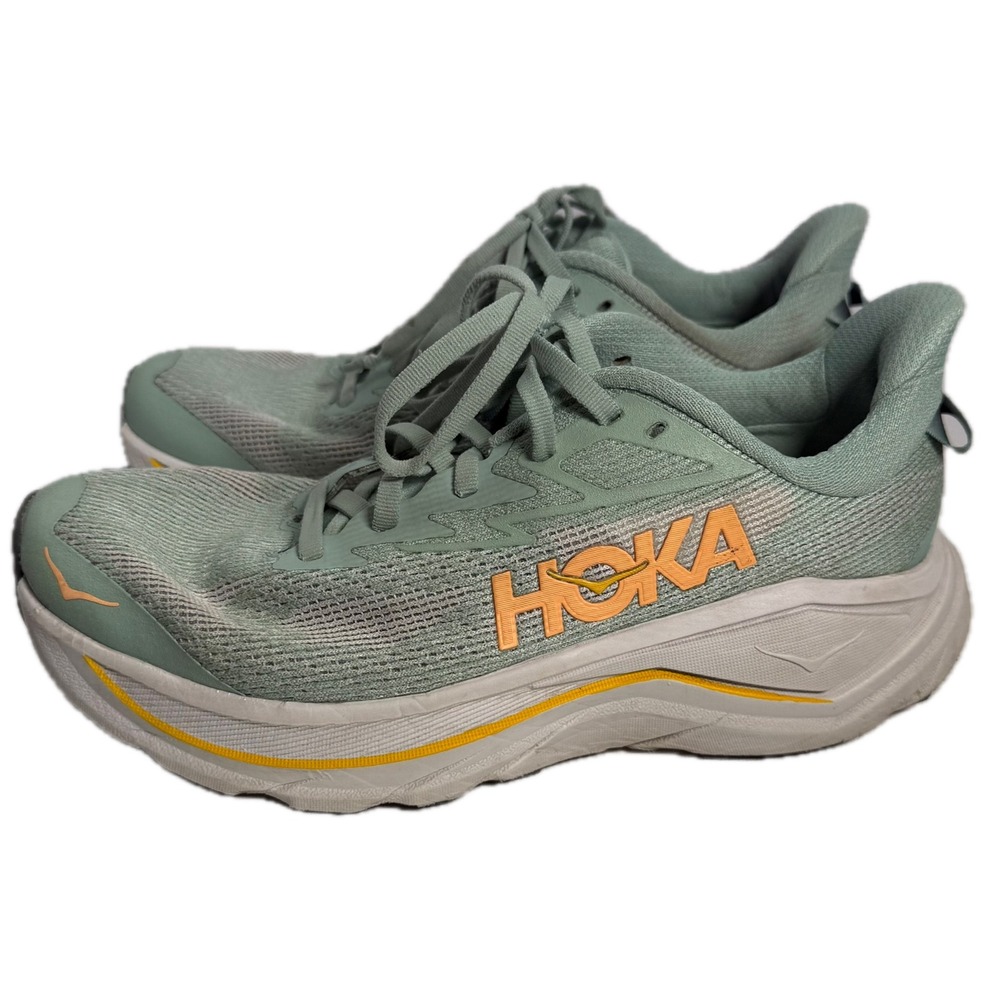 Hoka Challenger 8 Women 7.5B Green Orange Trail Running Shoes 1168717 JDC